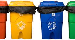 3 colour recycle bin