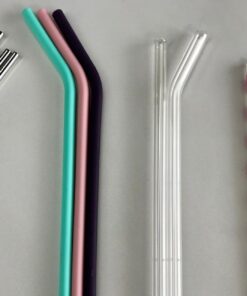 purple and white straws