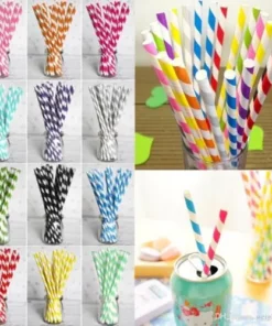 multi coloured paper straws