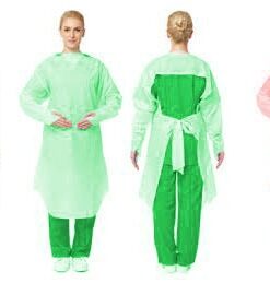 Disposable plastic apron yellow