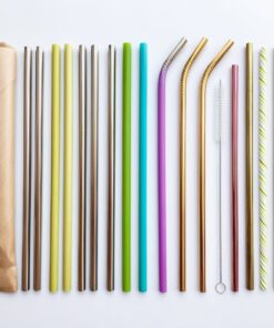 Whte individually wrapped straws