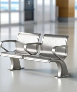 Airport Bench  Indoor and Outdoor Waiting Room Seat  Stainless Steel  Two Seater  2