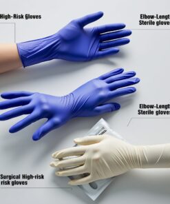 white nitrile High risk exam gloves