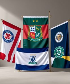 white flag with red cross