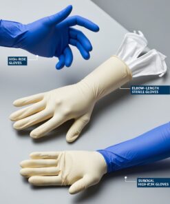 black latex medical gloves