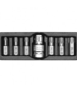 Torx Bit Socket Set - Chrome Vanadium - 1/2" Connector - Standard Length - 7 Piece - YT-0410