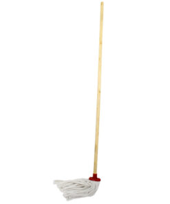 Budget Mop - Complete - Head with Plastic Socket - Wooden Handle - Pack of 5 - F8679