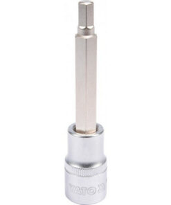 Hex Bit Socket - Chrome Vanadium - 1/2" Connector - Long - HEX 7 x 100mm - YT-04393