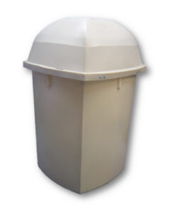 Litter Bin with Lid - Pavement - Plastic - 220L - 62 x 62 x 101 cm - Beige - LB038