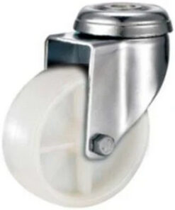 Castor Wheels - Polypropylene - Bolt Hole - Swivel - White - 125mm - TOOC421