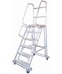 Mobile Safety Step Ladder - Mounty Rollstep - 6 Step - 2.345m High - MLH06