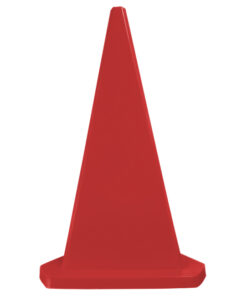 Safety Cone - Triangular - Hard Plastic - Parking Bollard - 100cm - Red - MBOL1MR