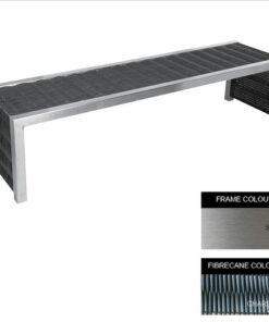 Contemporary Bench - Stainless Steel 304 and Fibre Cane - Adj. Feet - 45x180x51cm - CM4241S-CHAR_C