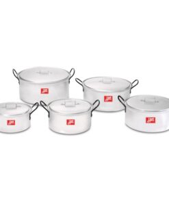 Pots with Lids - Combination - 10 Piece - Hart - 2 - Aluminium - 150mm - 175mm - 200mm - 225mm - 250mm Pots - 701104