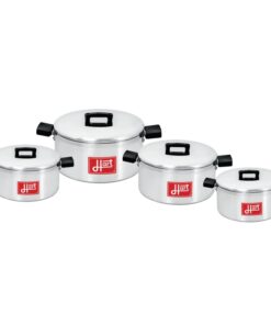 Pots with Lids - Combination - 8 Piece - Hart J7 - Aluminium - 175mm - 200mm - 225mm - 250mm Pots - 700084