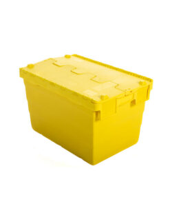 Crate - Security Container - Plastic ALC - Attached Hinged Lid - 52L - 60 x 40 x 32cm - Yellow - ALC-320-Yellow