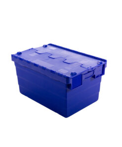 Crate - Security Container - Plastic ALC - Attached Hinged Lid - 18L - 40 x 30 x 24cm - Blue - ALC-240-Blue
