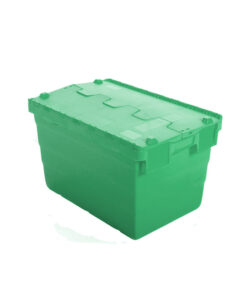 Crate - Security Container - Plastic ALC - Attached Hinged Lid - 7L - 30 x 20 x 18.4cm - Green - ALC-185-Green