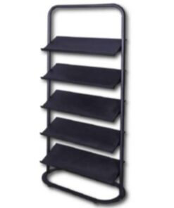 Steel Brochure Holder - Floor Standing - 5 Tilting Shelves - 87 x 41 x 194 cm - Black - 249BL