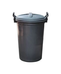 Plastic Rubbish Bin - 70L - Black - SA027BL