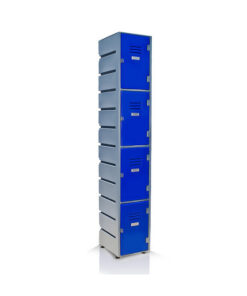 Plastic Locker - Solid Door - HACCP Compliant - Flat Top - 4 Tier - LOCKER4SOLID-FLAT