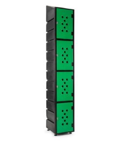 Ecolite Plastic Locker - HACCP Compliant - Slanted Top - 4 Tier - ECOLITELOCKER4