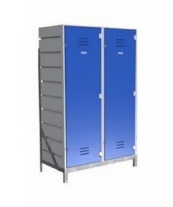 Plastic Sports Lockers on Frame - 2 x 1-Tier (2 Tiers) - HACCP - 2SLF