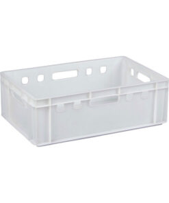 Plastic Crate - Stackable - Heavy Duty - White - 60 x 39 x 19.7 cm - (MOQ 500)