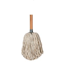 400g Drop Round Mop Complete - 25mm Metal Socket - Varnished Handle