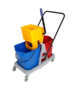 50L Double Bucket and Wringer Trolley - Econo - 71 x 44 x 96cm