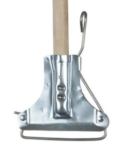 Metal Fan Mop Holder - Varnished Handle - 1.2m