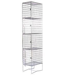 Wire Mesh Locker - Electro Plated - 4 Doors - 180 x 30 x 45cm