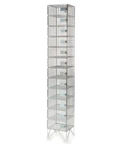Wire Mesh Locker - Electro Plated - 12 Doors - 180 x 30 x 45cm