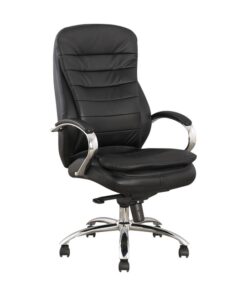 High Back Office Chair - Faux Leather - Luvitt - Frontal Pivot - Gas Height - Black