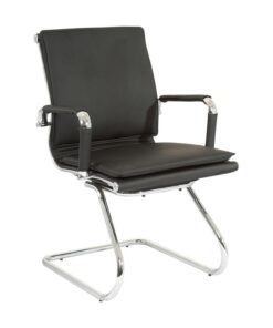 Visitors Arm Chair - Eames Flat Cushion - PU Leather - Colour Options