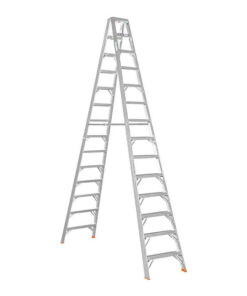 Aluminium Step Ladder - Double Sided - A-Frame - Heavy Duty Industrial - 14-Step - 4.20m