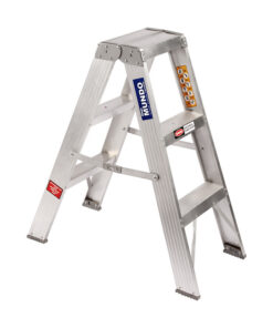 Aluminium Step Ladder - Double Sided - A-Frame - Heavy Duty Industrial - 3-Step - 0.9m
