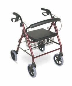 Rollator 4 Wheel with 8″ Wheels Solid Castor Aluminium Lite