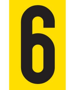 Adhesive Signs - No. 6 - Black-Yellow - 55 x 90mm - SIGNA55-6
