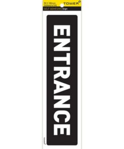 Information Sign - Entrance - White-Black - 185 x 50mm - SIGNAENT(R)