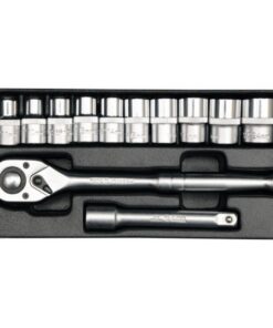 Socket Set - AS-Drive 6 Point - Chrome Vanadium - 1/2" Connector - 12 Piece - YT-12621