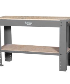 Workbench - Steel Frame - Wood Top - Wood Shelf - 120 x 60 x 90 cm - Grey - DIV-WB03-KD-grey