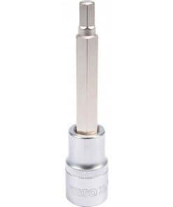 Hex Bit Socket - Chrome Vanadium - 1/2" Connector - Long - HEX 7 x 100mm - YT-04393