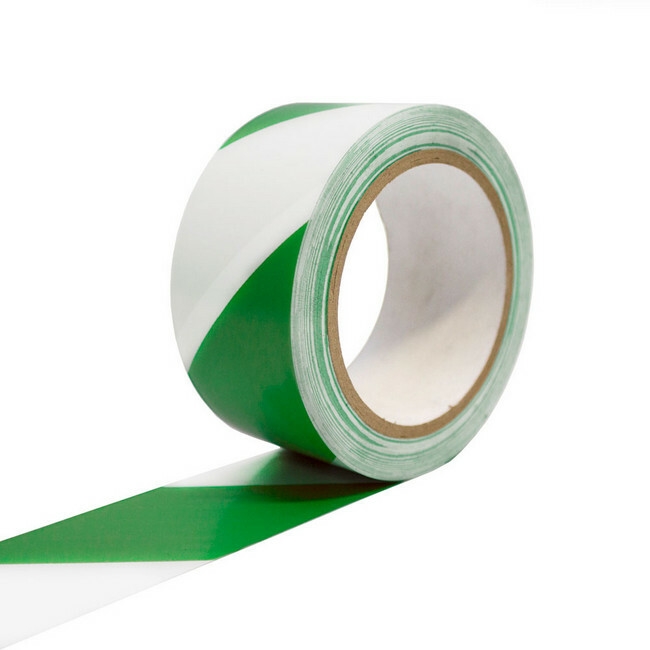 Floor Tape - COBAtape Vinyl Marking - 33 m x 5 cm - White and Green - TP130402