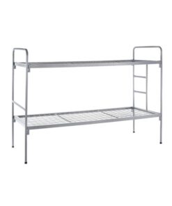 Steel Double Bunk Bed with Ladder - 190 x 76 x 140 cm - DBB01-grey