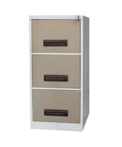 Steel Office Filing Cabinet - 3 Drawer File - Knock Down (Requires Assembly) - 105 x 47 x 63 cm - 3FC01KD-ivorykaroo