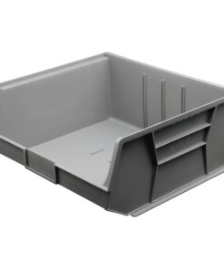 Stack & Hang Parts Storage Bin - Small Plastic Container - Size 8 - 37.5 x 42 x 18 cm - Grey - BIN-8-GREY