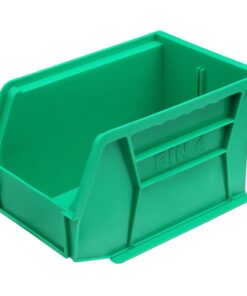 Stack & Hang Parts Storage Bin - Small Plastic Container - Size 4 - 21 x 14 x 13 cm - Green - BIN-4-GREEN