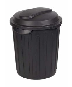 60L Dust Bin - Plastic - Black - Pack of 5
