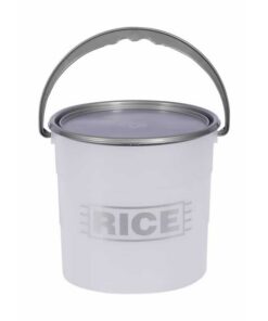 10L Plastic Bucket and Lid - Rice - Pack of 5